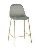 Стул полубарный Валенсия велюр серый золотые ножки фото Стул полубарный Валенсия велюр серый золотые ножки. Фото №1