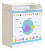 Комод пеленальный Polini kids Simple 1580 Морская история, белый. Фото №1