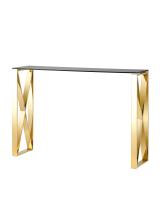 Консоль КРОСС 115*30 золото стекло smoke. Фото №1