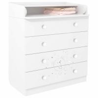 Комод пеленальный Polini kids French 1580 Teddy, белый. Фото №1