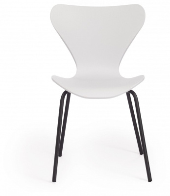 Стул Jacobsen  (mod DC 102)  пластик/металл, 50 х 46 х 82 см , белый 018/черный  (поставляется по 4 шт). Фото