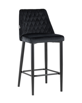 Стул полубарный Диего велюр черный фото Стул полубарный Диего велюр черный. Фото
