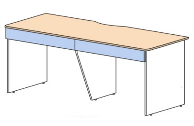 Стол на два рабочих места с ящиками Силуэт. Фото