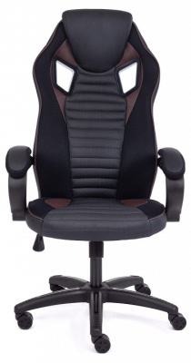 Кресло PILOT кож/зам/ткань, черный/черный перфорированный/коричневый, 36-6/36-6/06/36-36/TW-11. Фото №2