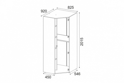 Шкаф платяной Квадро STL.322.03 W,белый. Фото №5