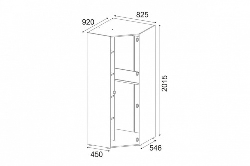 Шкаф платяной Квадро STL.322.03 W,белый. Фото №5