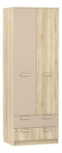 Акварель НМ 013.02-03 М1 Шкаф для одежды с ящиками Капучино/Дуб сонома, Дуб Сонома. Фото №1