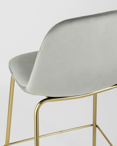 Стул полубарный Валенсия велюр серый золотые ножки. Фото №8