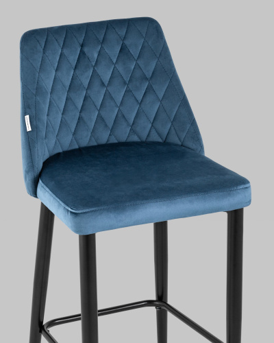 Стул полубарный Диего велюр пыльно-синий. Фото №9