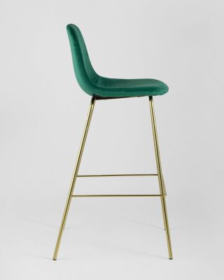 Стул барный Валенсия велюр зеленый золотые ножки. Фото №5