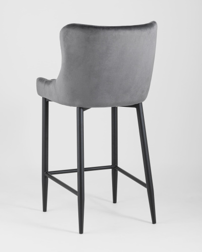 Стул полубарный Ститч велюр серый. Фото №7