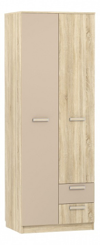 Акварель НМ 014.07 М Шкаф для одежды с ящиками Капучино/Дуб сонома, Дуб Сонома. Фото №1