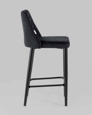 Стул полубарный Диего велюр черный фото Стул полубарный Диего велюр черный. Фото