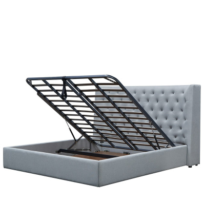 Кровать GC1726 серая с ящиком для белья. Фото №2