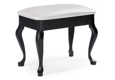 Банкетка Лусте черная / кожзам белый пунто. Фото