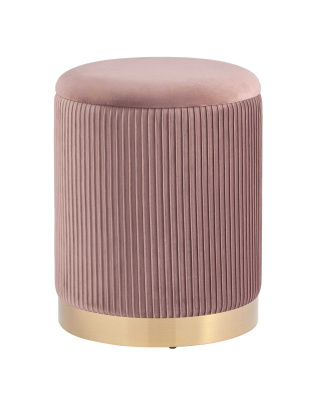 Пуф Шарлотта с ящиком велюр розовый. Фото №2