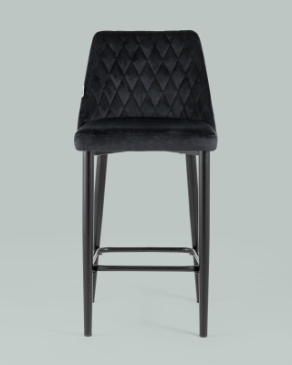 Стул полубарный Диего велюр черный фото Стул полубарный Диего велюр черный. Фото