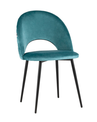 Стул Меган велюр с ромбами сине-зеленый. Фото