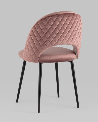 Стул Меган велюр с ромбами пыльно-розовый. Фото №7