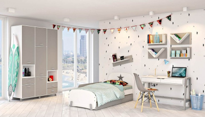 Полка навесная Polini Kids Mirum, белый фото Полка навесная Polini Kids Mirum, белый. Фото №3