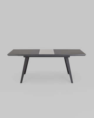 Стол обеденный Палермо раскладной 160-200*90 серый со стеклом. Фото