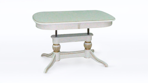 Стол Лира 10 (трансформер) с патиной резная нога. Фото №1