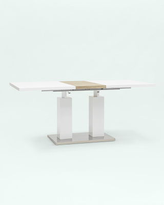 Стол обеденный Сиэтл раскладной 140-180*90 глянцевый белый. Фото