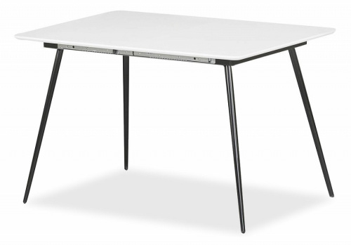 Стол VIRGO (mod.8053) металл/мдф, 120/160х80х76см, белый/черный. Фото №1