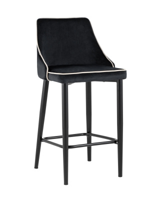 Стул полубарный Коби велюр черный фото Стул полубарный Коби велюр черный. Фото