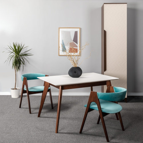 Стол Лунд раскладной 120-160 ОРЕХ-Белый. Фото №8