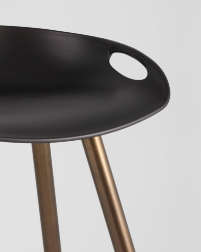Стул барный Флэш черный, бронзовые ножки. Фото №9