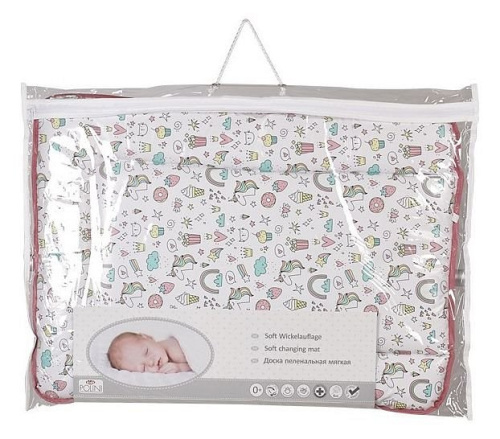 Матрас пеленальный Polini kids Единорог Сладости, розовый фото Матрас пеленальный Polini kids Единорог Сладости, розовый. Фото №5