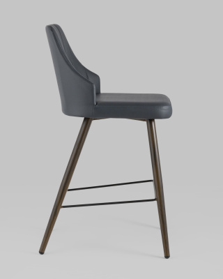 Стул полубарный Коналл экокожа антрацит фото Стул полубарный Коналл экокожа антрацит. Фото