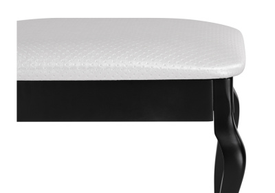 Банкетка Лусте черная / кожзам белый пунто. Фото