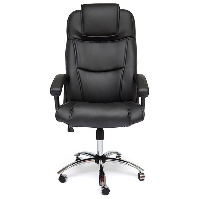 Компьютерное кресло BERGAMO (хром) [кож/зам, черный, 36-6]  id -. Фото