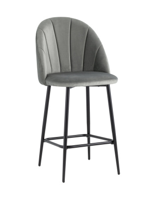 Стул полубарный Логан велюр серый. Фото №2