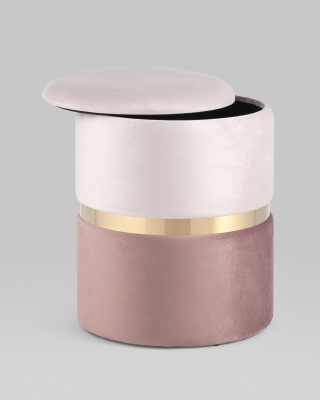 Пуф Кэрри с ящиком велюр розовый фото Пуф Кэрри с ящиком велюр розовый. Фото №4