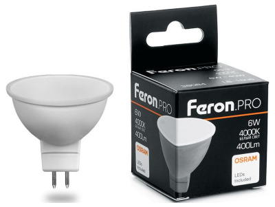 Лампа светодиодная Feron LB-1606 GU5.3 6Вт 4000K 38084 фото Лампа светодиодная Feron LB-1606 GU5.3 6Вт 4000K 38084. Фото №2