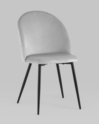 Стул Lilly велюр серебристый. Фото №3