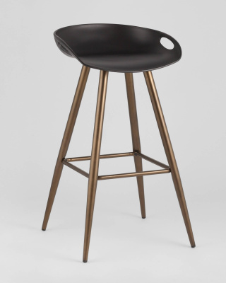 Стул барный Флэш черный, бронзовые ножки. Фото №3