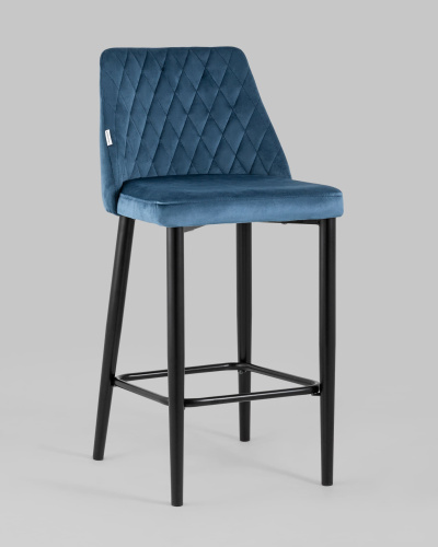 Стул полубарный Диего велюр пыльно-синий. Фото №3