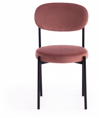 Стул REVO (mod. 7033) ткань/металл, 47х54х82 см, высота до сиденья 47 см, коралловый barkhat 15 /черный (поставляется по 4 шт). Фото