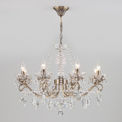 Потолочная люстра Eurosvet Teodore 10103/8 античная бронза/прозрачный хрусталь Strotskis. Фото №2