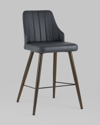 Стул полубарный Коналл экокожа антрацит фото Стул полубарный Коналл экокожа антрацит. Фото