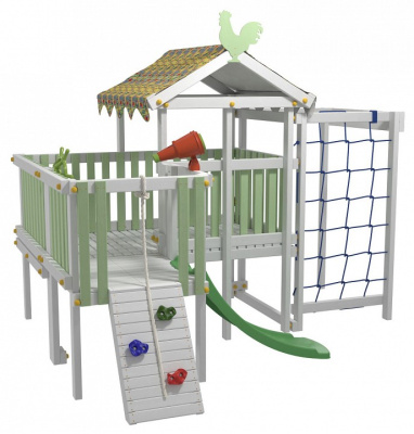 Комплекс игровой ДК9Б, бирюзовый, серый. Фото