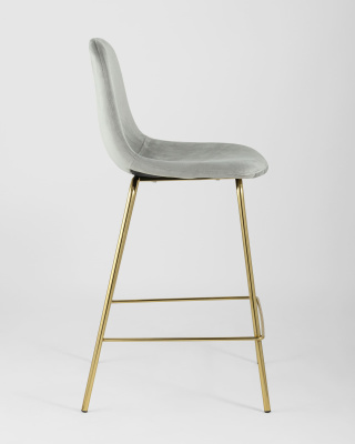 Стул полубарный Валенсия велюр серый золотые ножки фото Стул полубарный Валенсия велюр серый золотые ножки. Фото №4