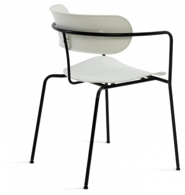 Кресло VAN HALLEN (mod. 2433) пластик/металл, 54,5х53,5х76 см, высота до сиденья 46 см, белый/черный (поставляется по 4 шт) фото Кресло VAN HALLEN (mod. 2433) пластик/металл, 54,5х53,5х76 см, высота до сиденья 46 см, белый/черный (поставляется по 4 шт). Фото