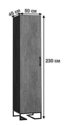 Шкаф одностворчатый Loft 45 см Дуб Натур. Фото №3